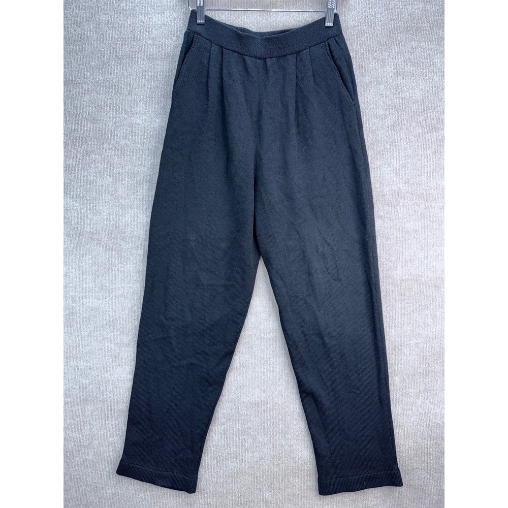 ST JOHN Sportswear By Marie Gray Black Wool Blend Knit Trousers Pants Heritage 4